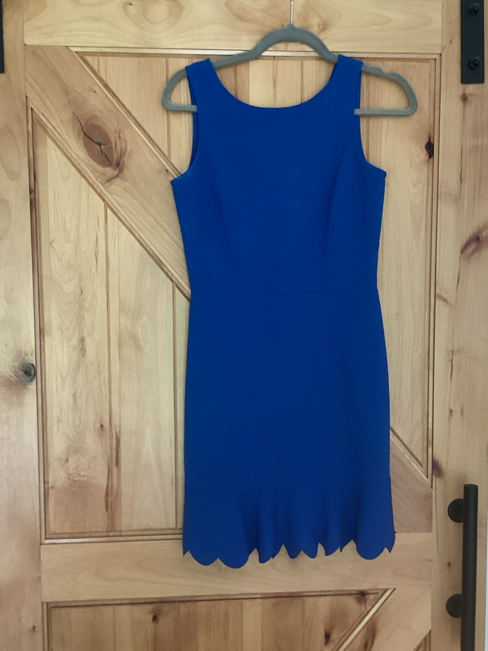 J. Crew Sleeveless Scallop Hem Mini Dress in Royal Blue